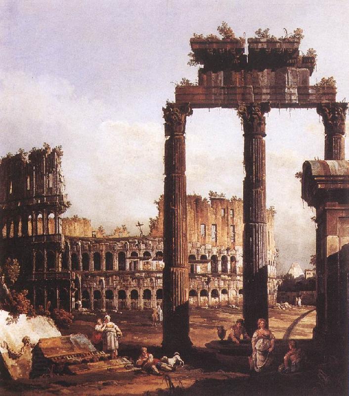 BELLOTTO, Bernardo Capriccio with the Colosseum China oil painting art